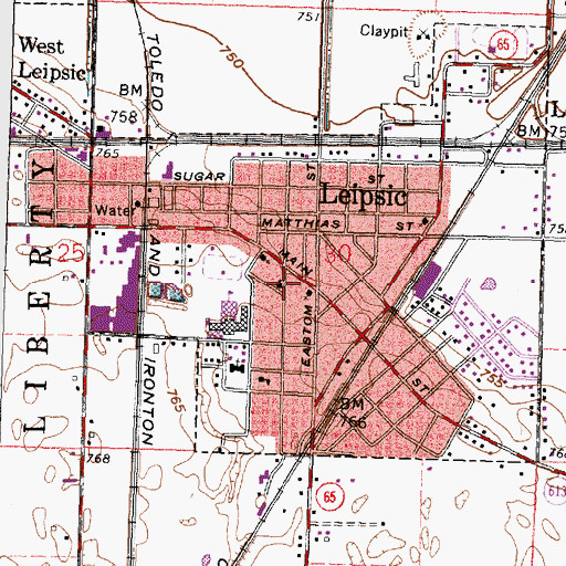 Topographic Map of First Christian Church, OH