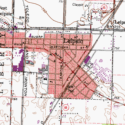 Topographic Map of First Lutheran Church, OH