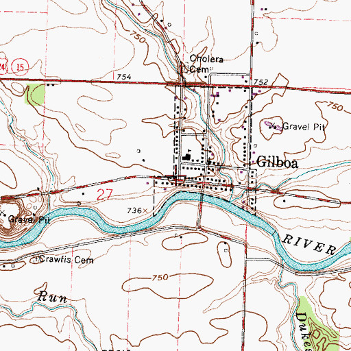 Topographic Map of Gilboa United Methodist Church, OH