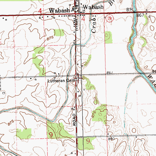 Topographic Map of Lutheran Cemetery, OH