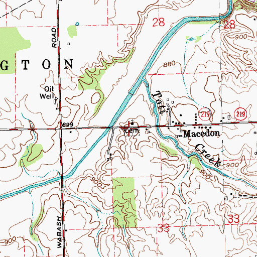 Topographic Map of Macedon Cemetery, OH