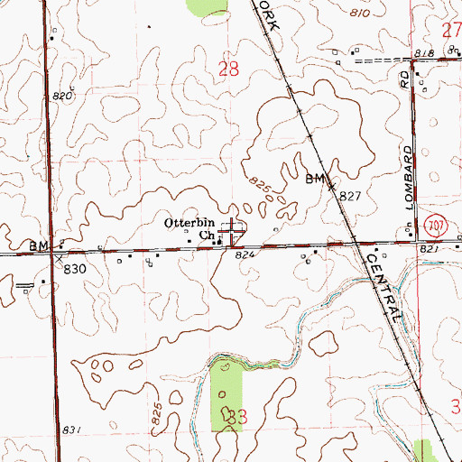 Topographic Map of Otterbein Cemetery, OH