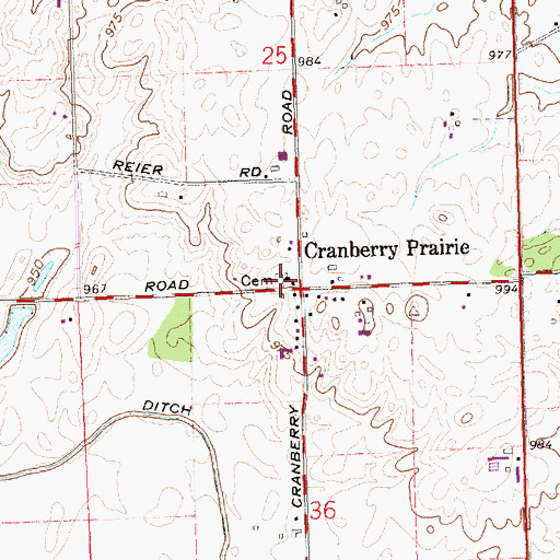 Topographic Map of Saint Francis Catholic Cemetery, OH