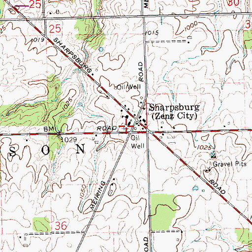 Topographic Map of Saint Pauls Catholic Cemetery, OH