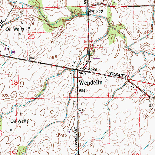Topographic Map of Saint Wendelin Catholic Cemetery, OH