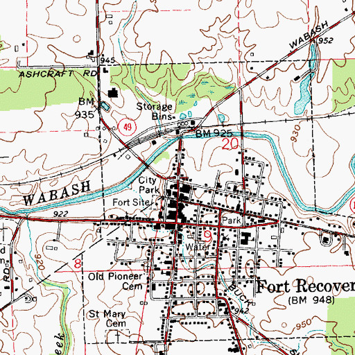 Topographic Map of Trinity Lutheran Church, OH