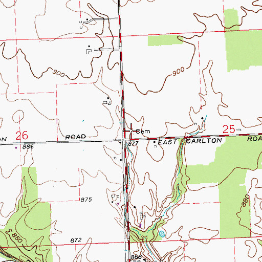 Topographic Map of Brower Cemetery, OH