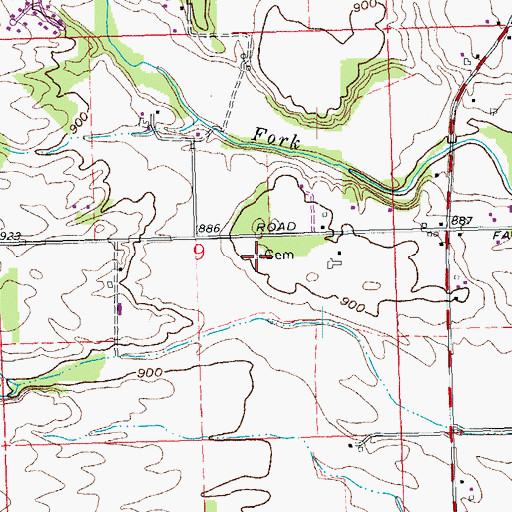 Topographic Map of Brower Cemetery, OH