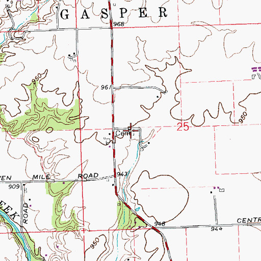 Topographic Map of Camp Run Cemetery, OH