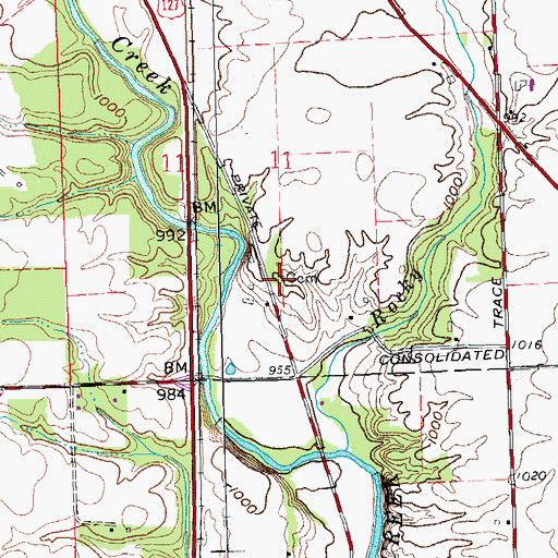 Topographic Map of Campbell Cemetery, OH