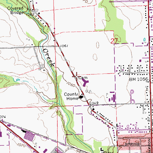 Topographic Map of County Home Cemetery, OH