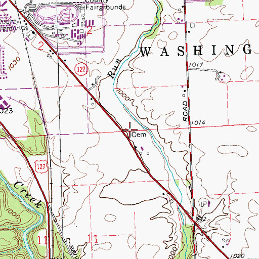 Topographic Map of Fisher Cemetery, OH