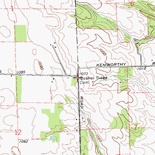 Topographic Map of Friends Cemetery, OH