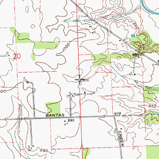 Topographic Map of Myers Cemetery, OH