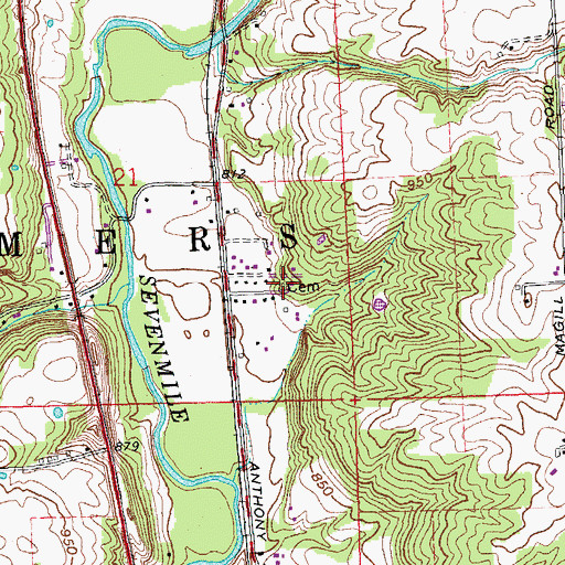 Topographic Map of Patterson Cemetery, OH