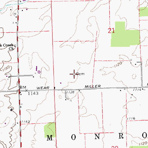 Topographic Map of Petry Cemetery, OH
