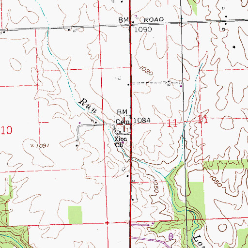 Topographic Map of Zion Church Graveyard, OH