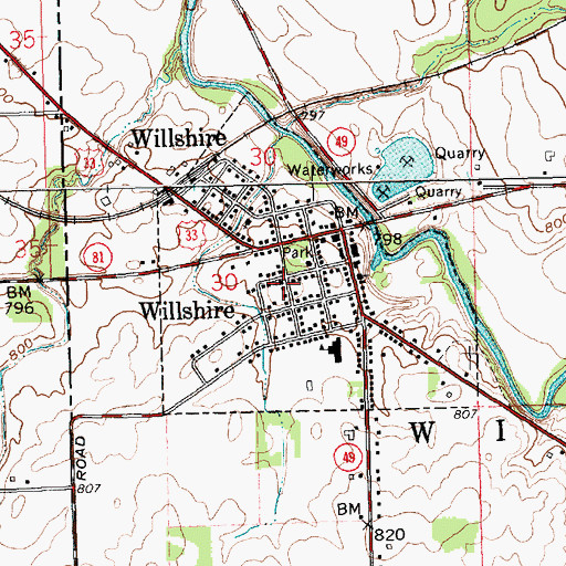 Topographic Map of Willshire United Methodist Church, OH