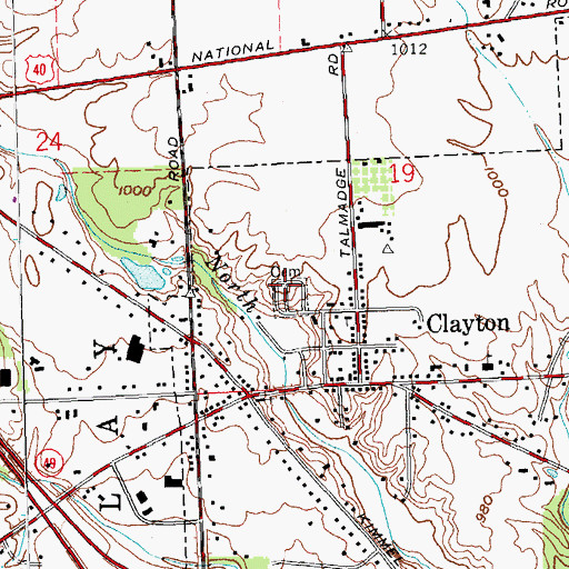 Topographic Map of Clayton Cemetery, OH