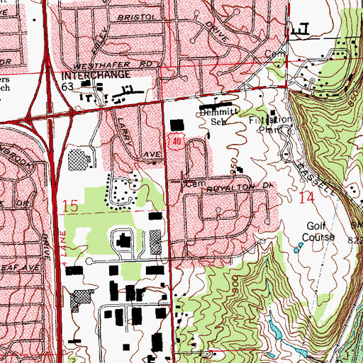 Topographic Map of Compton Cemetery, OH