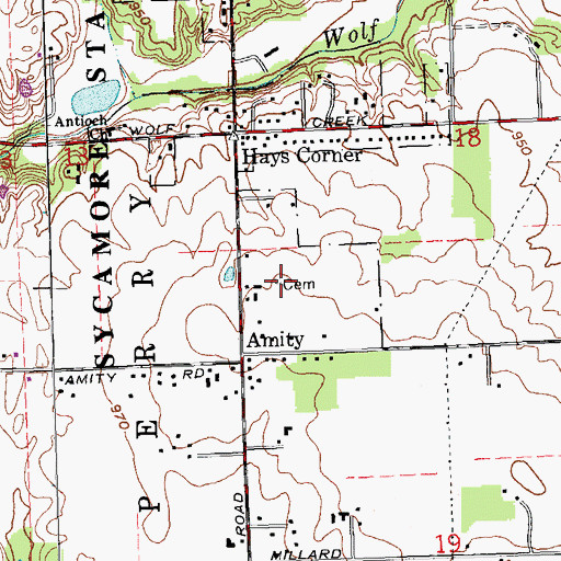 Topographic Map of Hay Cemetery, OH