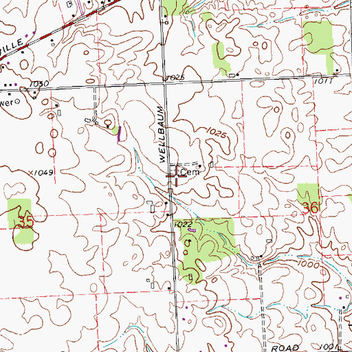 Topographic Map of Kreider Cemetery, OH