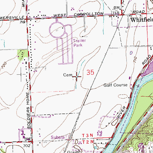 Topographic Map of Moyer Cemetery, OH