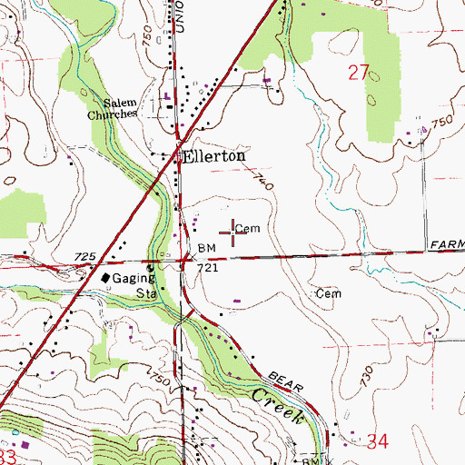 Topographic Map of Moyer Cemetery, OH