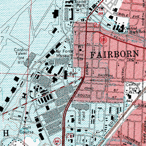 Topographic Map of Fairfield Cemetery, OH