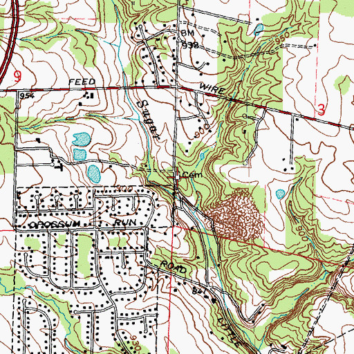 Topographic Map of Fallis Cemetery, OH