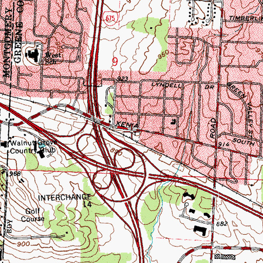 Topographic Map of Hawker Church Cemetery, OH