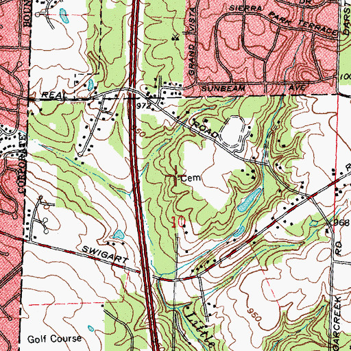 Topographic Map of McLane / McLean-Huston Cemetery, OH