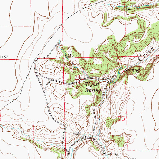 Topographic Map of Watt Spring, CO