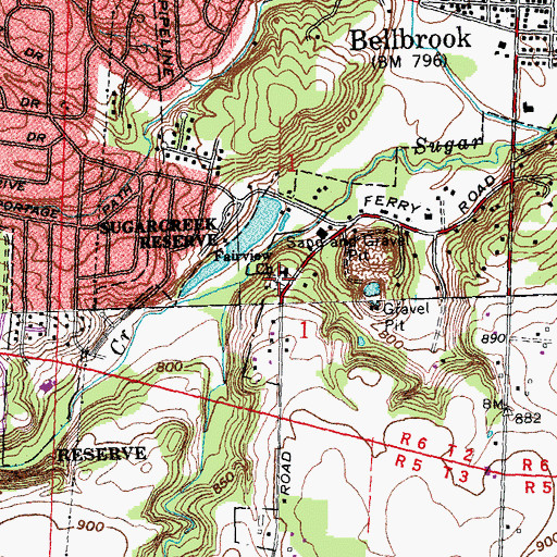 Topographic Map of Fairview Primitive Baptist Church Cemetery, OH