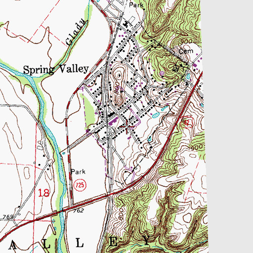 Topographic Map of Spring Valley United Methodist Church, OH
