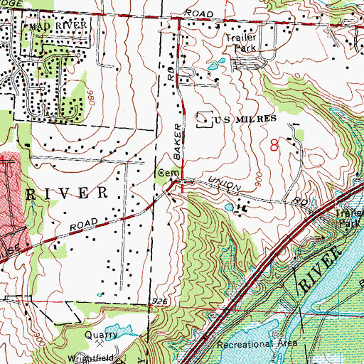 Topographic Map of Union Schoolhouse Cemetery, OH