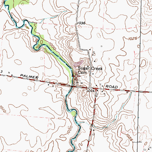 Topographic Map of Coil Cemetery, OH
