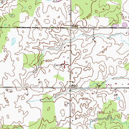 Topographic Map of Baptist Hill Cemetery, OH
