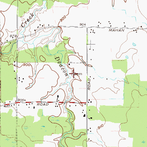 Topographic Map of Bowers Cemetery, OH