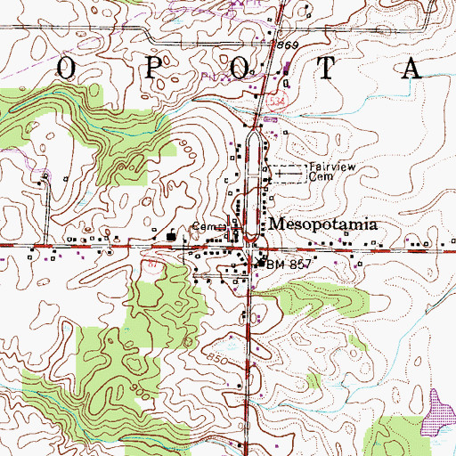 Topographic Map of Clark Cemetery, OH