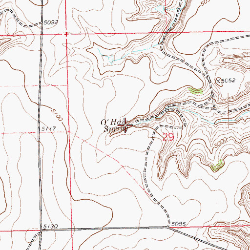 Topographic Map of O'Hair Spring, CO