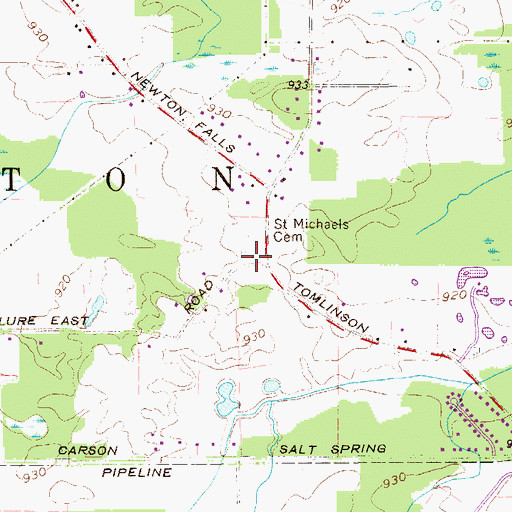 Topographic Map of German Cemetery, OH