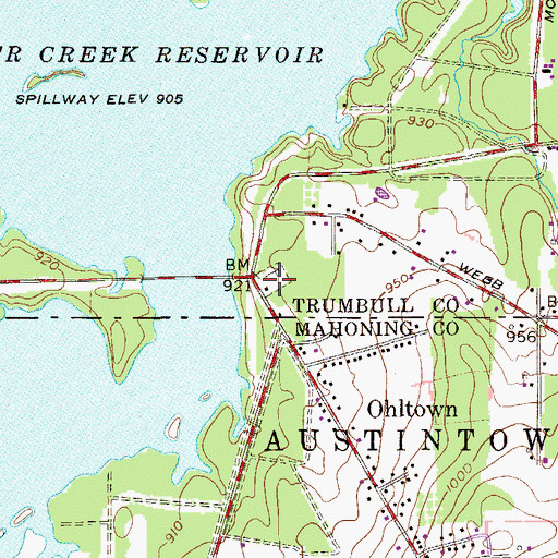 Topographic Map of Ohl Town Cemetery, OH