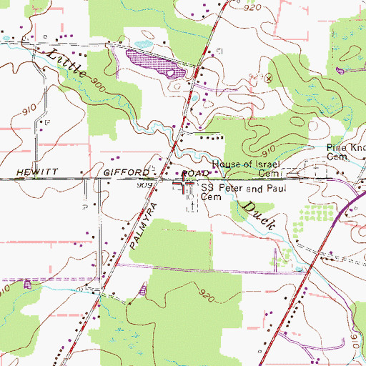 Topographic Map of Paltzgroff Cemetery, OH
