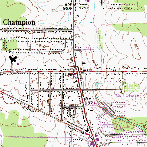 Topographic Map of Presbyterian Cemetery, OH