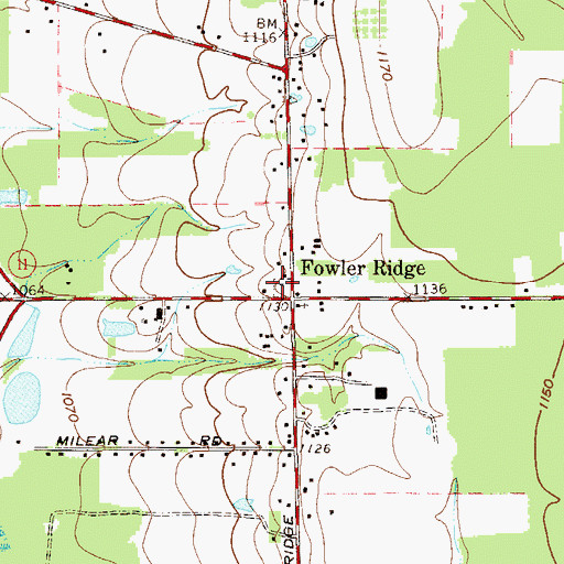 Topographic Map of Rand Cemetery, OH