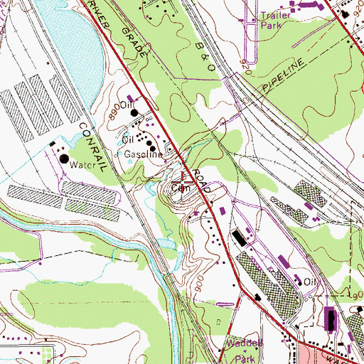 Topographic Map of Saint Stephens Cemetery, OH