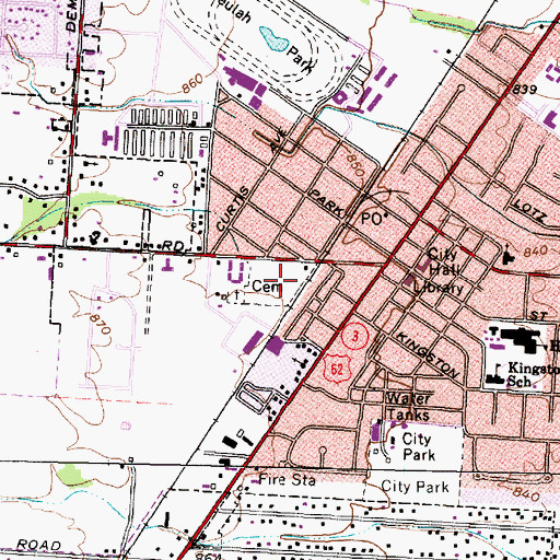 Topographic Map of Grove City Cemetery, OH