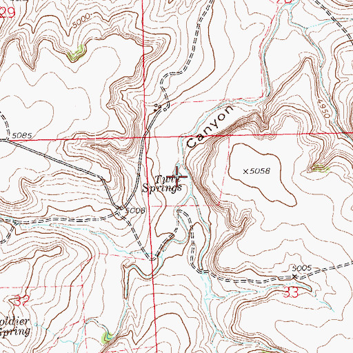 Topographic Map of Twin Springs, CO