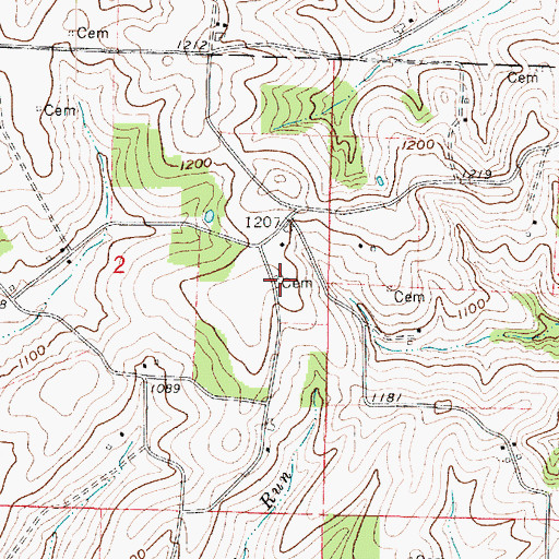 Topographic Map of Alvin I Yoder Farm Cemetery, OH